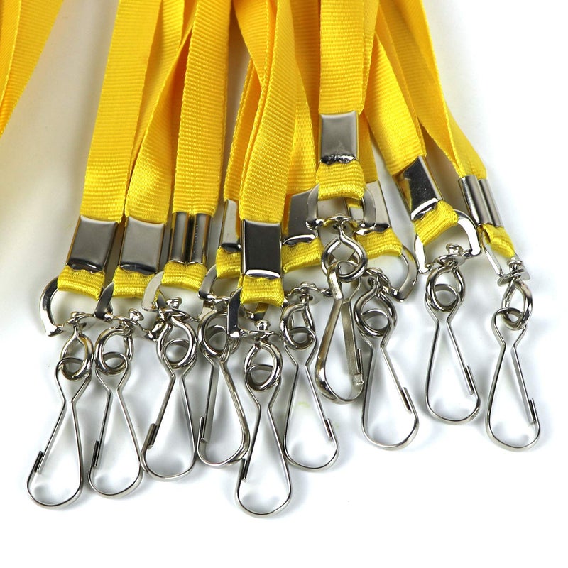 Ollain Bulk Lanyards Premium Cruise Lanyard Nylon Badge Lanyards Id Holder Perfect for Office, Kids, Teachers (Yellow, 100Pack) - Image 5